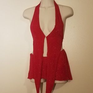 Red glam outfit